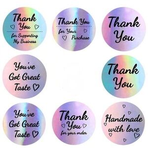 Holographic Thank You Stickers